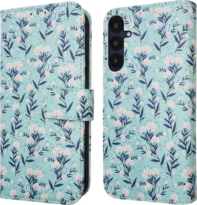 Image de imoshion Bibliothèque design pour le Samsung Galaxy A55 - Fleurs bleues