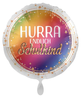 Produktbild von Folienballon rund Hurra Endlich Schulkind 45cm