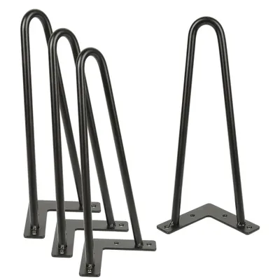 Produktbild von 4er Set Möbelfüße 30cm Tischbein Metall Schwarz