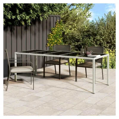 Produktbild von Gartentisch aus Polyrattan für den Außenbereich, wetterfest, in Weiß, 250x100x75 cm