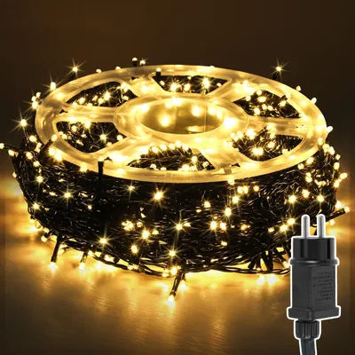 Produktbild von Faziango 10M LED Lichterkette 100LEDs 8 Modi mit Memory Funktion, Weihnachten Party Garten Bedienung Funkelnder Sterneffekt Deko Warmweiß