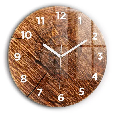 Produktbild von Wallfluent Große Wanduhr – Stilles Quarzuhrwerk - Uhr Dekoration Wohnzimmer Schlafzimmer Küche - Zifferblatt - weiße Zeiger - 60 cm - Dekoratives Holz