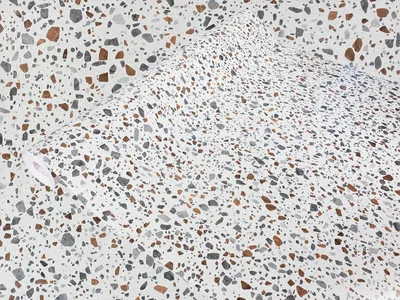 Produktbild von Klebefolie Möbel 67x25 cm - Terrazzo Grau - Möbelfolie selbstklebend in Deko-Stil - Folie für Möbel zur einfachen Renovierung von Türen, Tischen und Regalen - Klebefolie dekorativ und abwaschbar