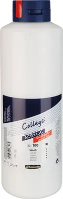 Produktbild von Schmincke Acrylfarbe College Acrylic 1 Liter Weiß (100), Künstlerfarbe mit hoher Deckkraft