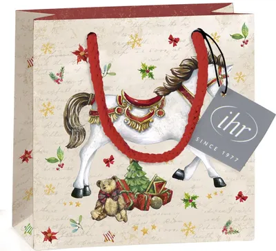 Image de IHR FESTIVE HORSE cream paper bag