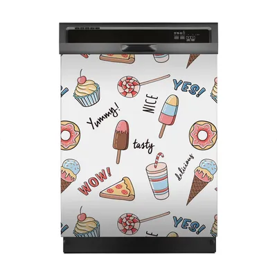 Produktbild von Aufkleber sticker 60x70 cm Dekorative folie Spülmaschine - Eiscreme Pizza Donut