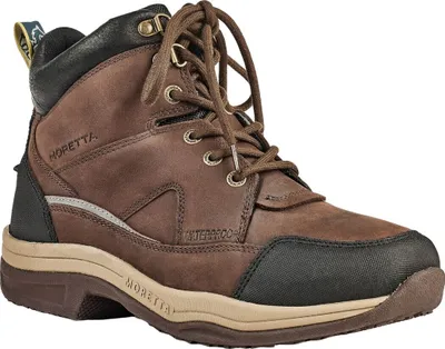 A single brown boot is shown against a white background.