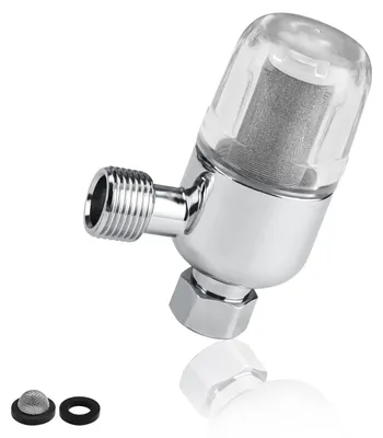 Produktbild von Wiederverwendbarer Wasserfilter – Filtert Verunreinigungen – Für Küchenarmaturen – Duschköpfe im Badezimmer – Edelstahl – Einfache Installation – Wasserfilterarmatur