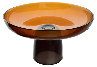 Productafbeelding van Glazen etagère, merk Daz, model Patera, afmetingen 30x30x17 cm, kleur honinggrijs, 1 stuk