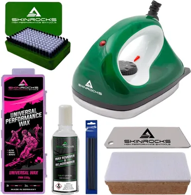 Zdjęcie produktu dla Zestaw wosków narciarskich SkinRocks 7-częściowe żelazko do pielęgnacji nart Skiwax Alpine Nordic Board