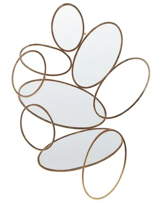 Zdjęcie produktu dla BELIANI Lustro ścienne złote metalowe 113 x 77 cm dekoracja wisząca w stylu glamour
