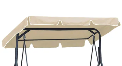 Produktbild von Universal Ersatzdach Gartenschaukel, 110 x 188 cm, Beige, Hollywoodschaukel, 3 Sitzer, Ersatz Bezug, Sonnendach, Schaukel Dach [101]