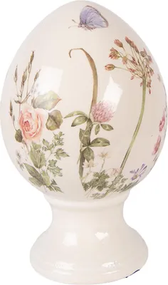 Obrázek produktu pro Clayre & Eef Dekorativní vejce Ø 12x19 cm Béžová keramika