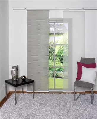 Produktbild von Home Wohnideen Schiebevorhang Querstreifen Versteift 1 teilig 245 x 60 cm Stein