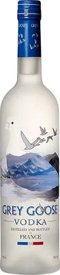 A bottle of Grey Goose Vodka.