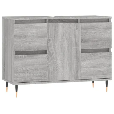 Zdjęcie produktu dla vidaXL Szafka łazienkowa szara Sonoma 80x33x60 cm Materiał drewnopochodny