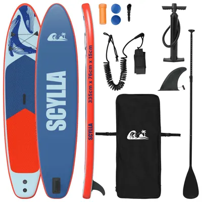 Image de vidaXL Planche de stand up paddle gonflable SCYLLA 335 x 76 x 15 cm Bleu
