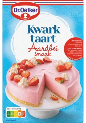 Produktbild von Dr. Oetker Kwarktaart Erdbeere 440g – cremiger Erdbeer-Quarkkuchen, einfach zuzubereiten