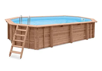 Produktbild von Interline Holzpool Bali oval L 8,40 x B 4,90 x H 1,36 m Schwimmbecken