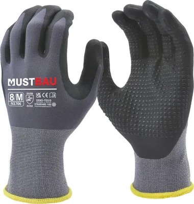 A pair of work gloves shown against a white background.