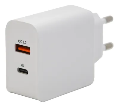 Obrázek produktu pro Compass 07430 - Zástrčka QUICK CHARGE 3.0 230V USB-A / USB-C 18W