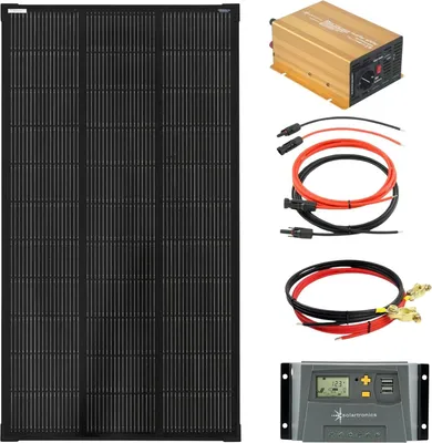 Produktbild von Komplettset 1x120 Watt Solarmodul 1070x580 600 Watt NP600 Wandler 10A Laderegler gelb