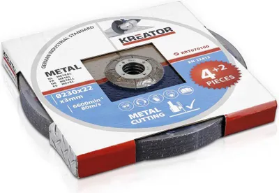 Produktbild von Kreator 230 3.2 Mm Trennscheibe Für Metall 6 Einheiten Durchsichtig  Durchsichtig One Size