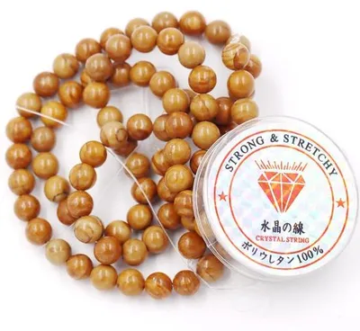 Produktbild von Fukugems is verwijderd, hier is de titel:Kralen voor doe-het-zelf, Geel sandelhout fossiel, 4 mm, 180 stuks