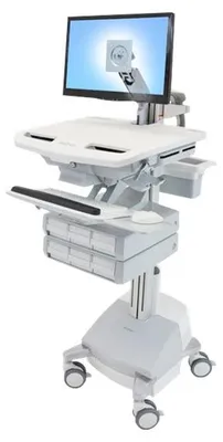 Produktbild von Ergotron StyleView, Multimedia-Wagen, Aluminium, Grau, Weiß, Aluminium, Kunststoff, Zink Stahl, Flachbildschirm, 16,8 kg, 61 cm (24")