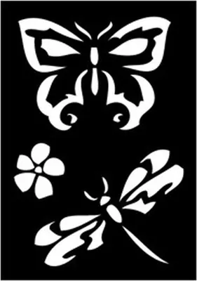 Produktbild von Tattoo Schablone Schmetterling und Libelle 263 006