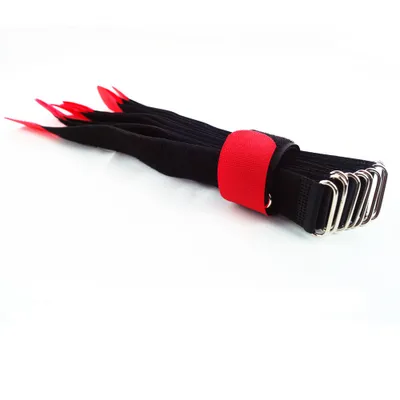 Produktbild von 10 x Klettkabelbinder 30 cm rot - Klett / Flausch auf UNTERSCHIEDLICHEN SEITEN! - DS Metallöse Goodymax®