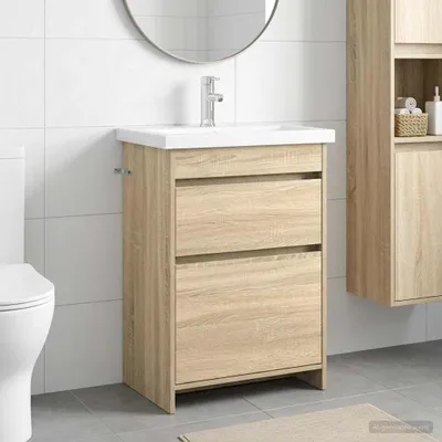 Productafbeelding van Maison Exclusive - Badkamerkastset, Sonoma-eikenhout, 61 x 40 x 84,5 cm
