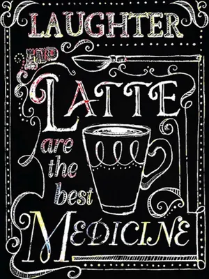 Produktbild von vianmo Holzschild 40x30 cm Laughter and Latte are the best