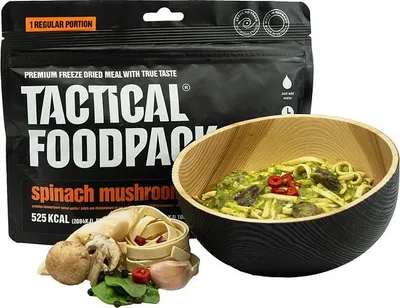 Produktbild von Nahrungsmittel: TACTICAL FOODPACK, Spinat-Pilz-Pasta, Universell