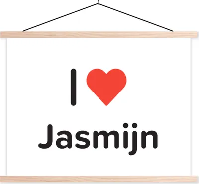Produktbild von MuchoWow® Textilposter Ich liebe - Jasmine - Mädchen 60x45 cm mit holzfarbenen Rahmen - Bild