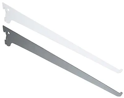 Produktbild von Regalträger für Wandrails - 10 Träger, 1 & 2 Reihen, Weiß und Grau, Metallregalsystem, 400 mm