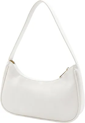 Produktbild von Handtasche Damen klein weiß Retro, 26 × 10 × 17 cm, Schultertasche für Alltag