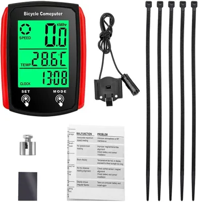 Imagen del producto de Ciclocomputador con cable – 19 funciones – Protección IP54 – Pantalla LCD