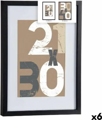 Obrázek produktu pro Rám na obraz na zeď černé sklo dřevo MDF 32,5 x 2,5 x 42,5 cm (6 kusů)