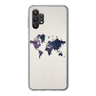 Produktbild von MuchoWow® Handyhülle Schutzhülle Hülle für Samsung Galaxy A32 5G Weltkarte - Licht - Rot Silikon Softcase Handy Hülle - Softcase