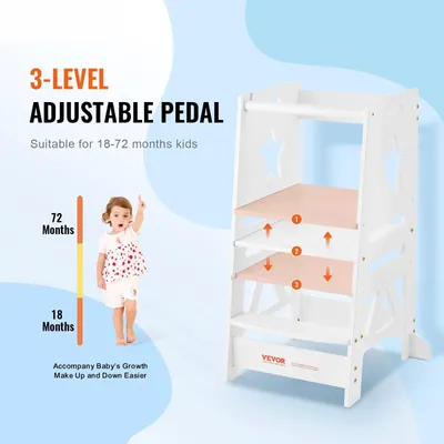 Image de Tour d'apprentissage pour enfants - Marchepied pour enfants - Marchepied d'aide cuisine - Marchepied en bambou