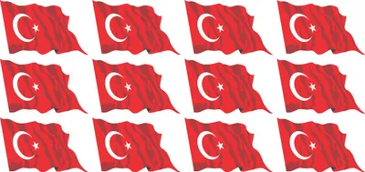 Produktbild von Mini Aufkleber Set - Pack wehend - 50x31mm - selbstklebender Sticker - Türkei - Flagge / Banner / Standarte fürs Auto, Büro, zu Hause und die Schule - 12 Stück