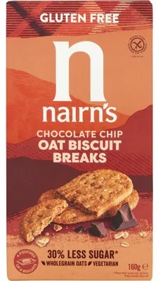 Obrázek produktu pro Nairn's Chocolate Chip Biscuit Break 160g - křupavá svačina s čokoládou