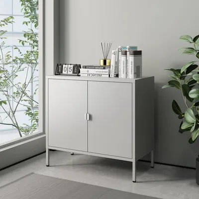 Immagine prodotto di Armadio portadocumenti "Hailuoto" 80 x 40 x 75 cm Acciaio Grigio chiaro