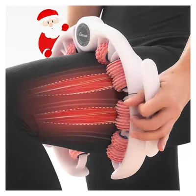 Produktbild von Beinmassagerolle, Massageroller mit Griff zur Cellulite-Reduktion, Faszienrolle für die Beinmassage, geeignet für Oberschenkel, Lymphdrainage und Körperformung, manuell