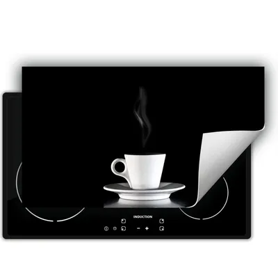 Produktbild von DarHaus Herdabdeckplatte 90x52 cm Anti Rutsch Matte Aufrollbar, schwarz - Kaffee