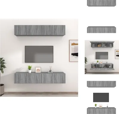 Produktbild von vidaXL TV-Schränke 4 Stk. Grau Sonoma 80x30x30 cm Holzwerkstoff -  TV-Möbel
