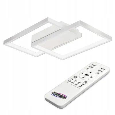 Zdjęcie produktu dla Lampa sufitowa MasterLED - 42×30×6 cm - biała - natynkowa - inteligentna lampa do salonu ściemniana pilotem - lampa sufitowa LED Galaxis Polaris