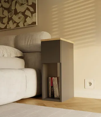 Immagine prodotto di Comodino FALKVILE 1 - antracite / rovere artigianale