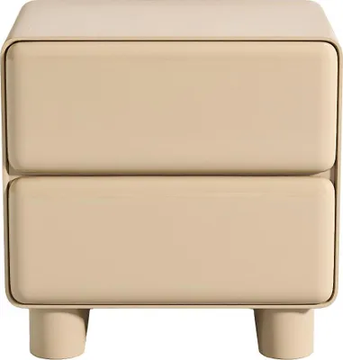 Produktbild von Nachttisch mit 2 Schubladen – MDF – Beige lackiert – AUNELA